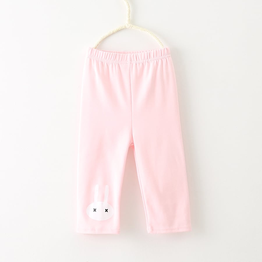 Cartoon Bunny Five Points Girls Leggings - Pink 110cm - leggings