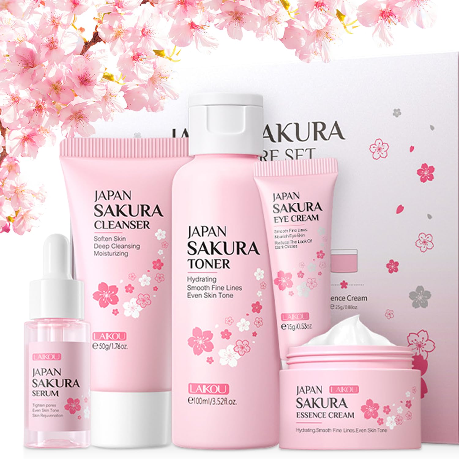 5Pcs Skin Care Set Sakura Women Beauty Gift Set - - skin care kit