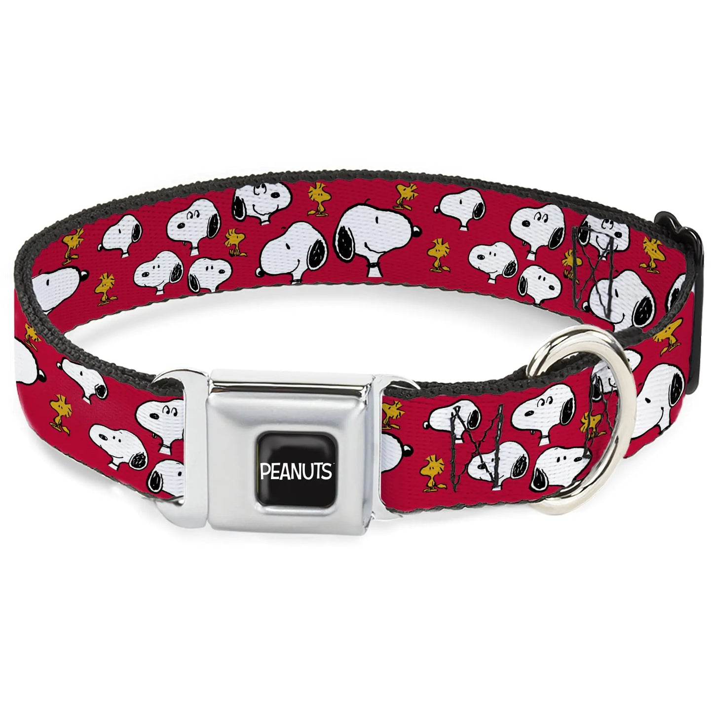 Red Peanuts Worldwide LLC Pet Collar Dog Collar Metal Seatbelt Buckle Peanuts Snoopy - - collar