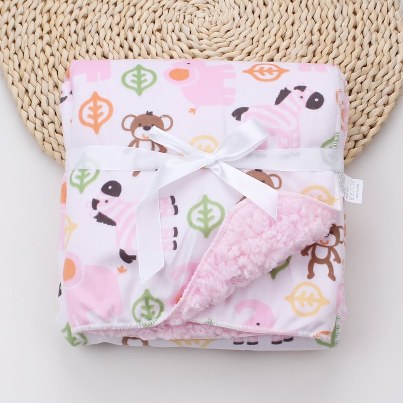 Cartoon Printed Baby Blanket - - baby blanket