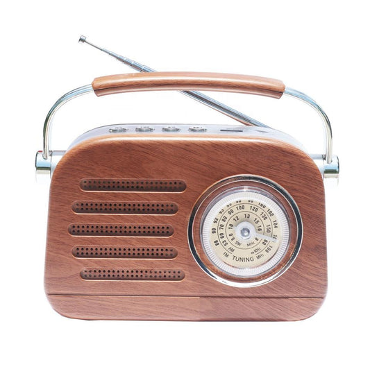 Wooden Vintage FM AM Portable Radio Retro Radio BT Radio