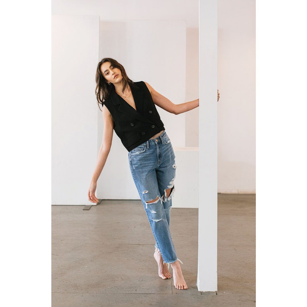 Distressed Mom Jeans - - Women's Fashion - Women's Clothing - Bottoms - Jeans