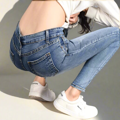 Close-Fitting Pants High Waist Loose Comfortable Jeans