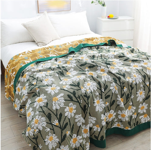 Cotton Blanket with Lawn Daisies - Daisy 250cmx230cm - blanket