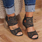 Vintage Hollow Out Sandals black 36