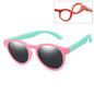 Kids Round Polarized Sunglasses Pink Green Gray