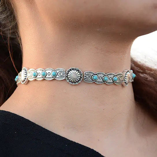 Antique Finish Blue Moon Choker