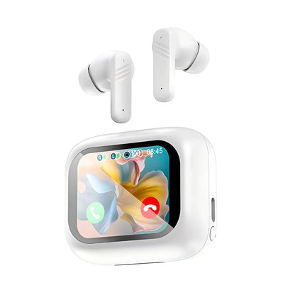 HORNORM ANC Wireless Earbuds with Smart Touch Screen -Active Noise Cancelling Bluetooth 5.4 in Ear Earphones with MicrophoneStereo Sound - Long Battery Life Ear Buds Compatible with iPhone Android Kia Day Design