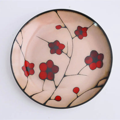 Hand-Painted Floral Ceramic Plate - Kia Day Design