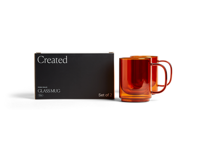 Cove 12oz Glass Mug - Set of 2 - Amber - -