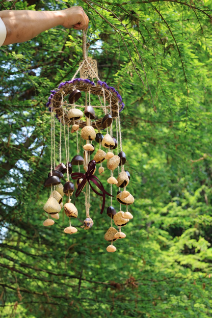 "Floral Harvest Chime" Vine Wreath Seed Chime - - Seed Necklace