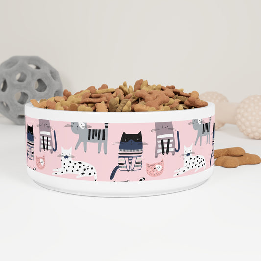 Cute Cat Themed Pet Bowl - Kia Day Design