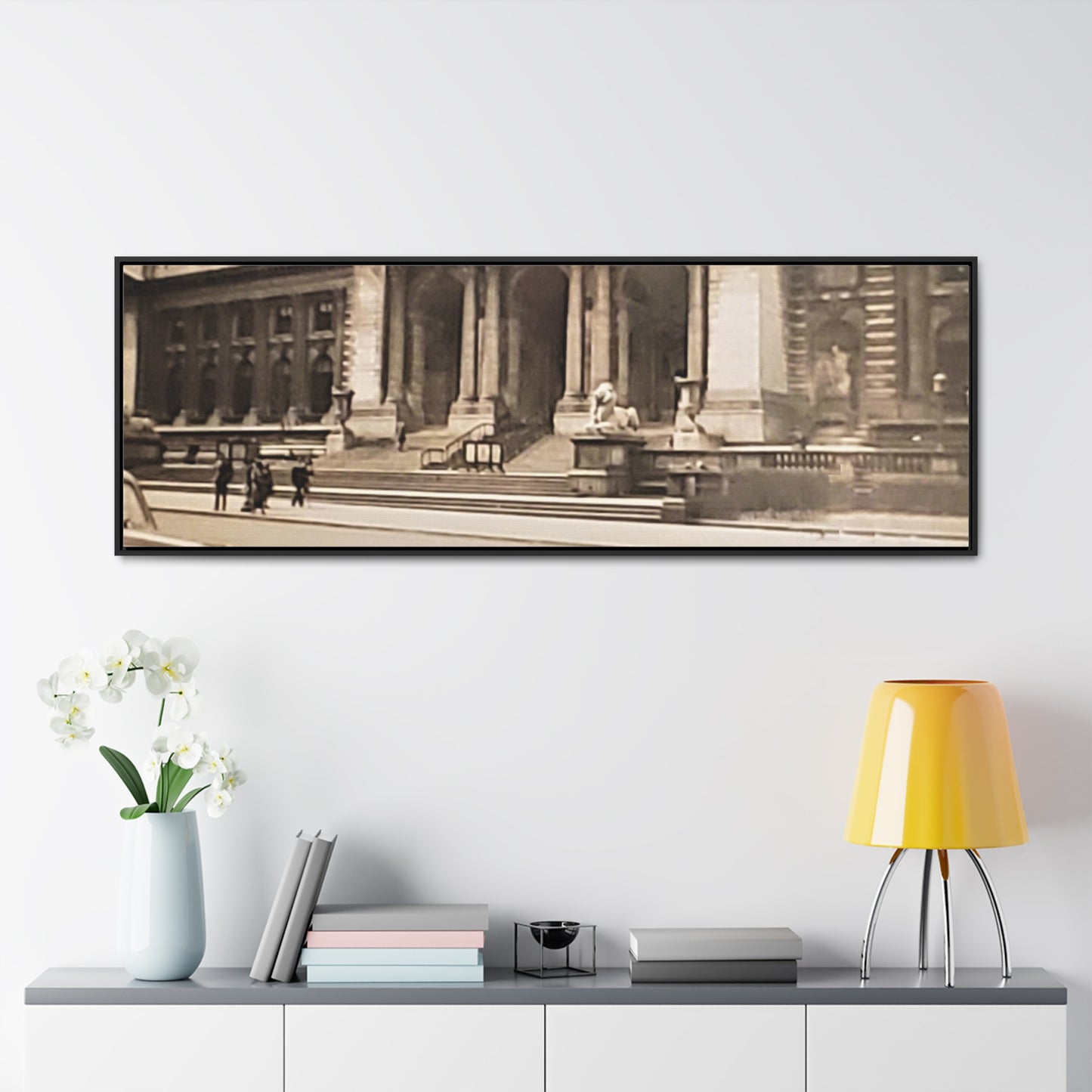 New York Public Library Gallery Canvas Wraps, Horizontal Frame