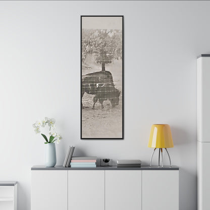 Buffalo at Redwood Falls Gallery Canvas Wraps Vertical Frame 20″ x 60″ Premium Gallery Wraps (1.25″) Black
