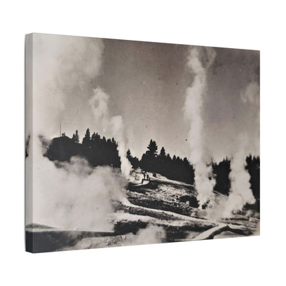 Norris Geyser Yellowstone Satin Canvas Stretched