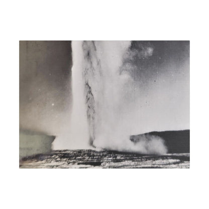 Old Faithful Geyser Yellowstone Satin Canvas Stretched