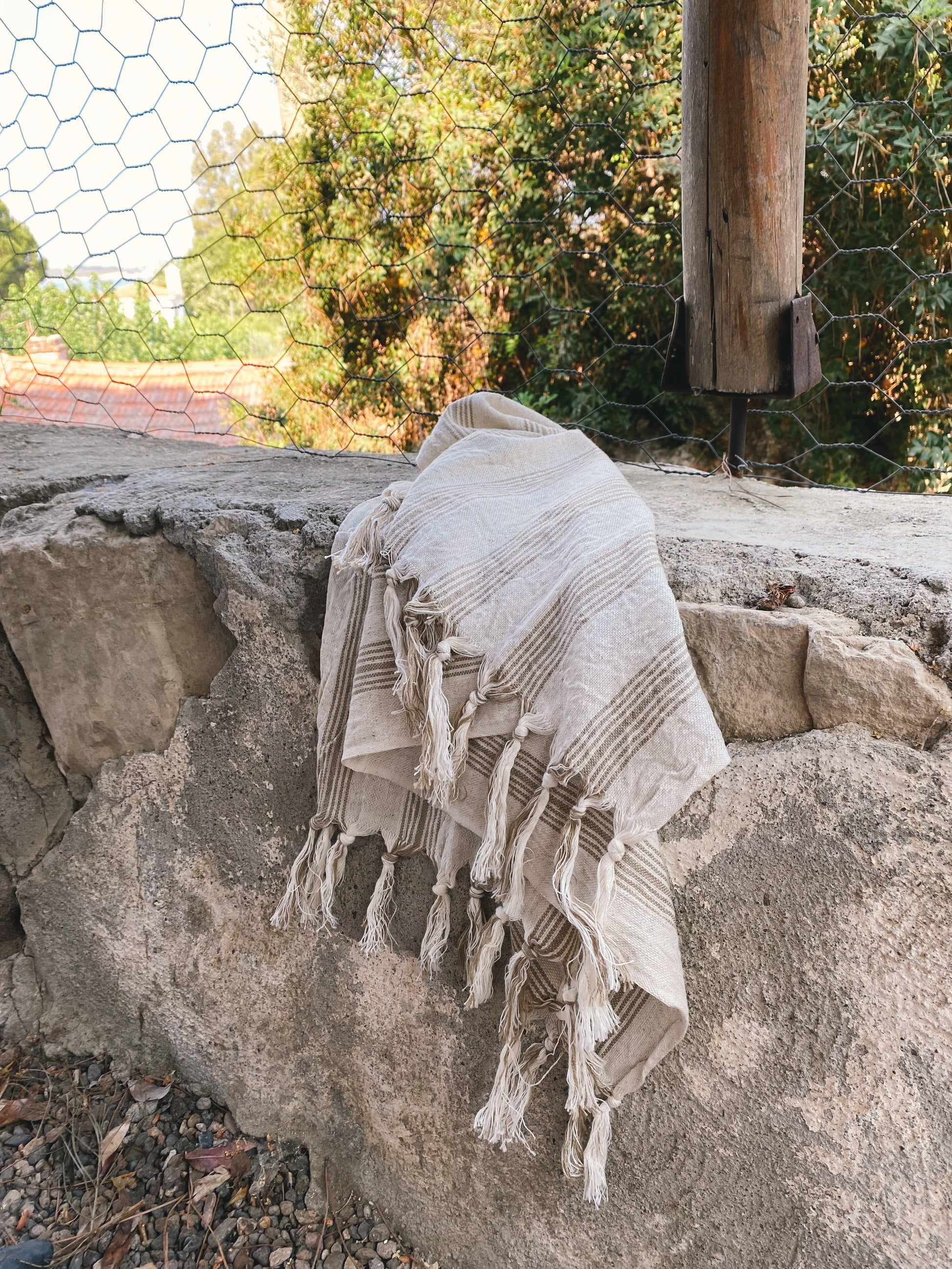 Ciragan Cotton Linen Towel - Hand Towel 17'' x 30'' (44 cm x 76 cm) - Towels