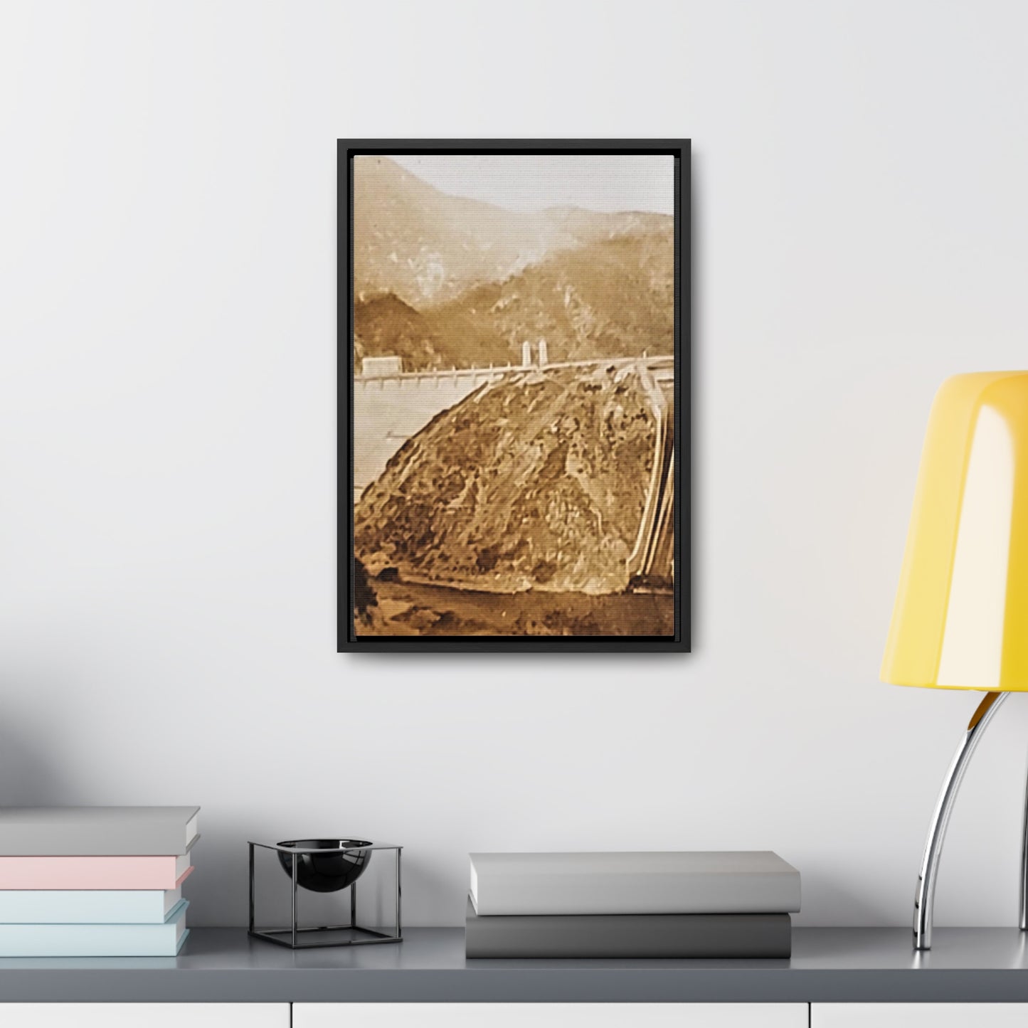 Back View Morris Dam Spillway Gallery Canvas Wraps, Vertical Frame