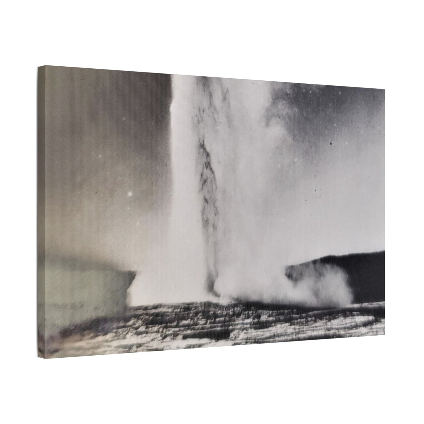Old Faithful Geyser Yellowstone Satin Canvas Stretched