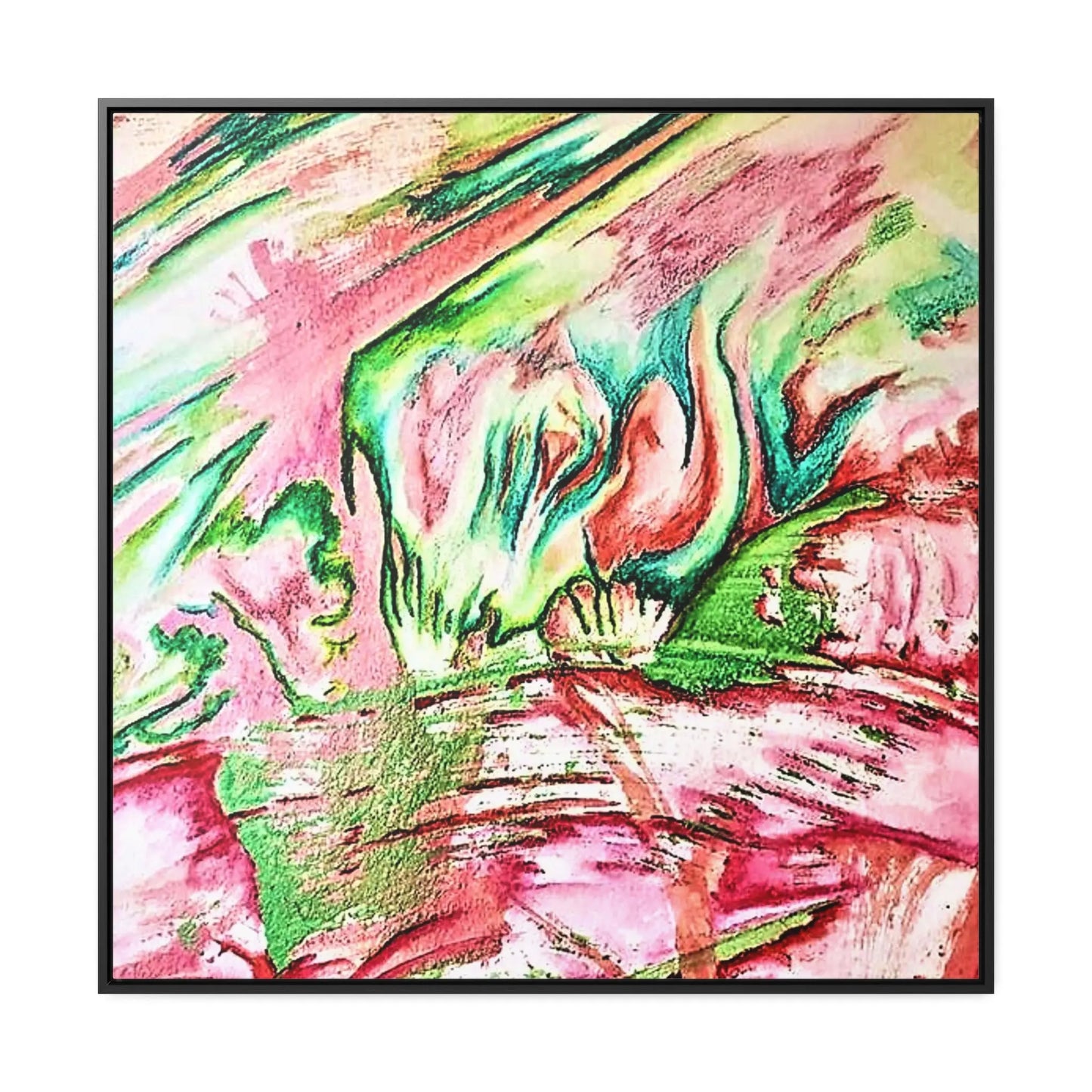 Pink Forest Gallery Canvas Wraps, Square Frame 36″ x 36″ Premium Gallery Wraps (1.25″)