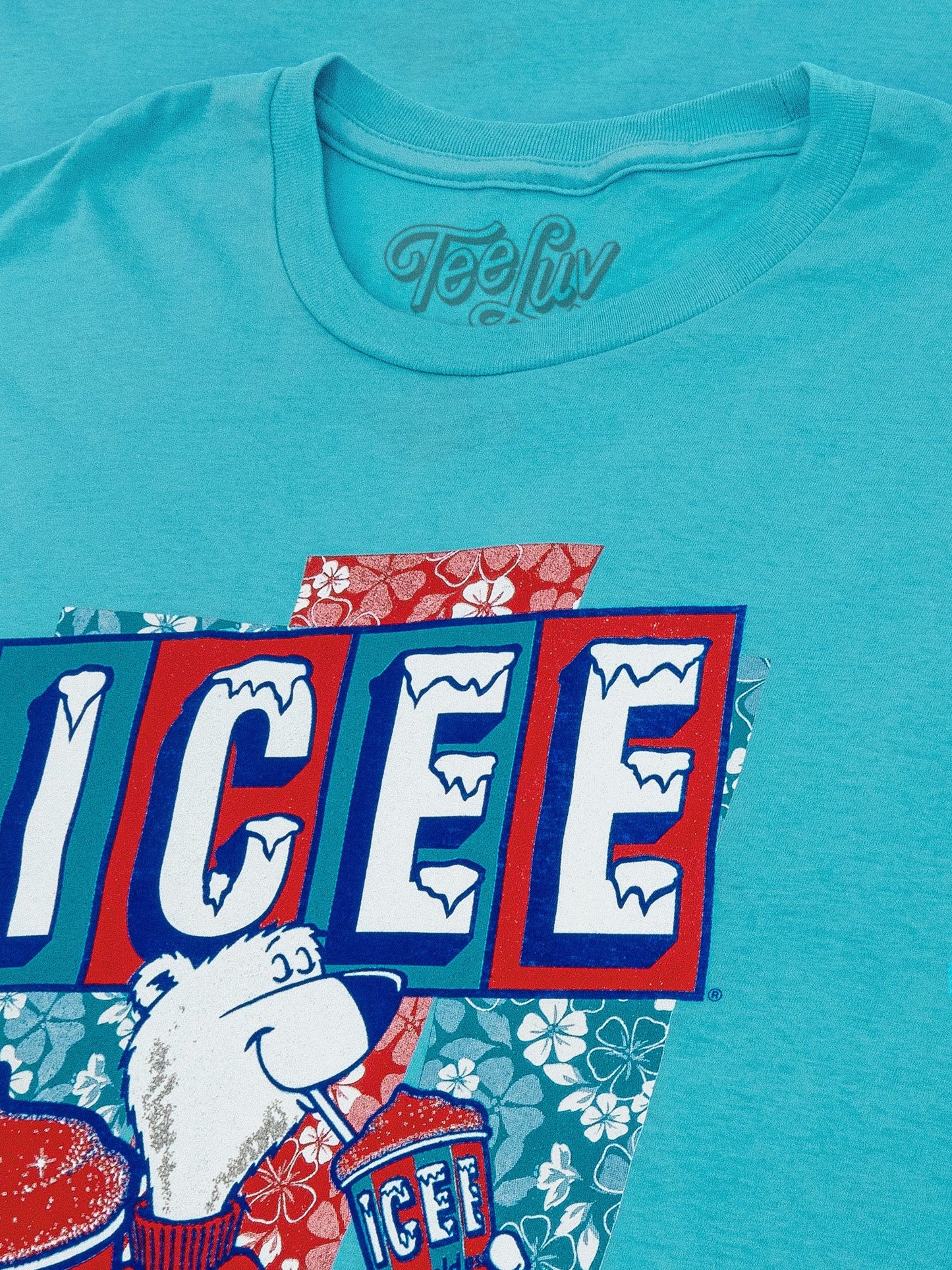Hawaiian ICEE Polar Bear T-Shirt - Blue - - mens tee