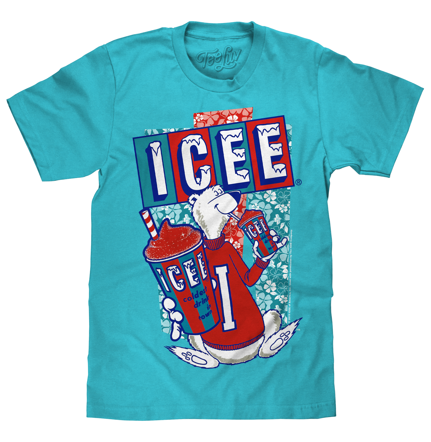 Hawaiian ICEE Polar Bear T-Shirt - Blue - - mens tee