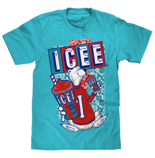 Hawaiian ICEE Polar Bear T-Shirt - Blue - - mens tee