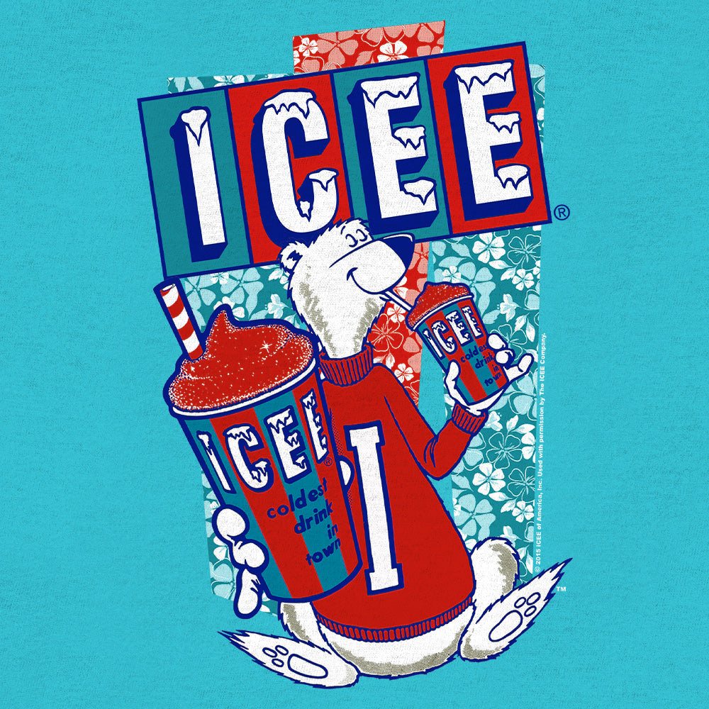 Hawaiian ICEE Polar Bear T-Shirt - Blue - - mens tee