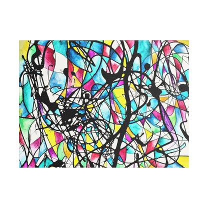 Kaleidoscope Satin Canvas, Stretched 24″ x 18″ (Horizontal) 1.5"