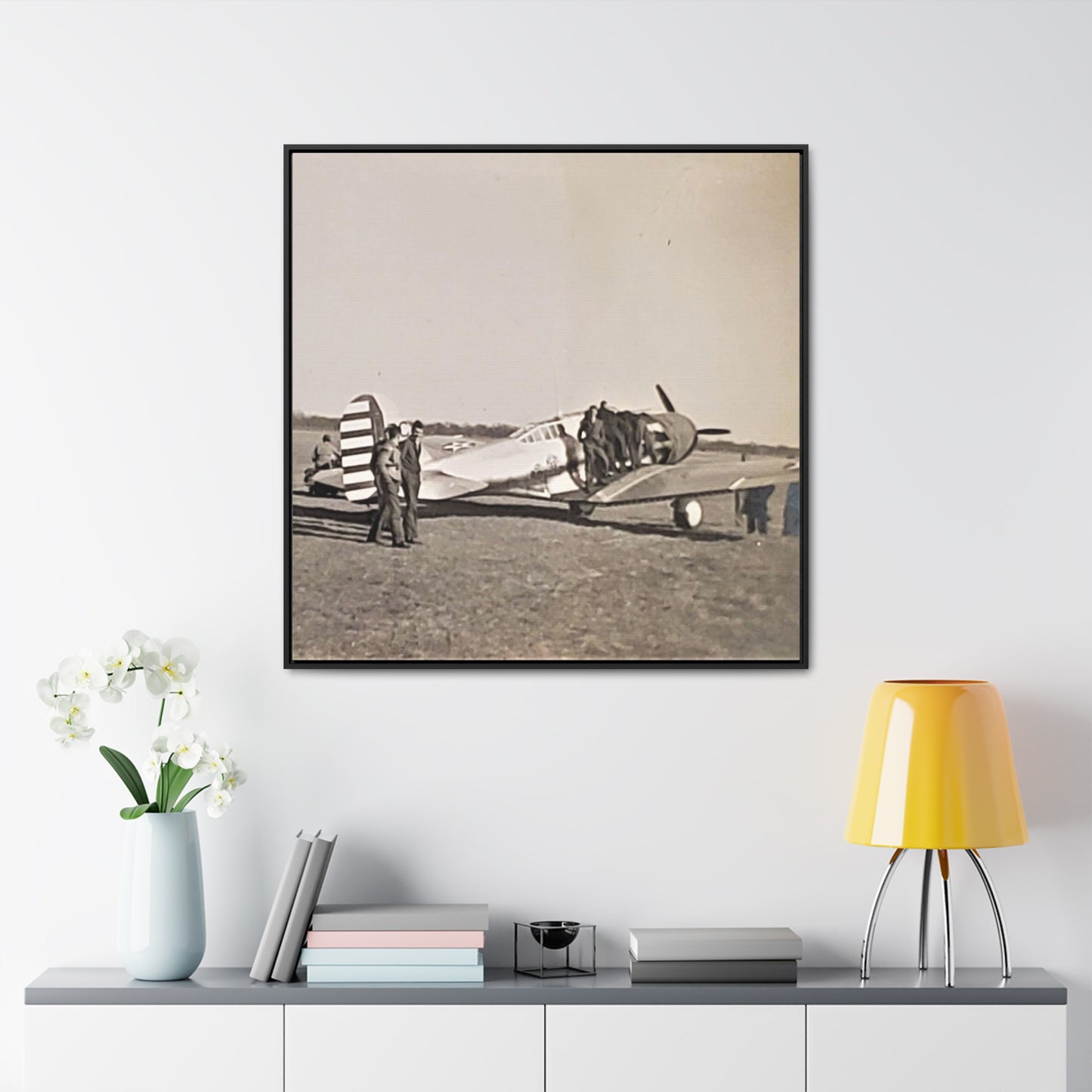 Army Pursuit Plane Ames Airport 1939 Gallery Canvas Wraps, Square Frame