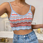 Striped Lace Up Backless Women's Camisole Tank Top