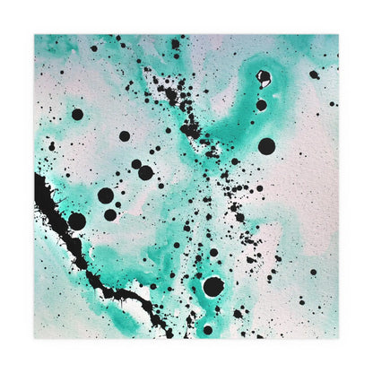 Teal Burst Silk Posters 30″ x 30″ Semi Glossy