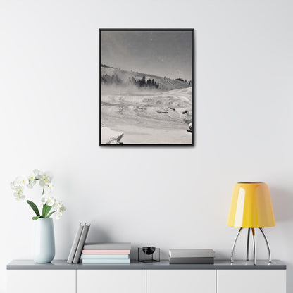 Mammoth Hot Springs Gallery Canvas Wraps Vertical Frame 24″ x 30″ Premium Gallery Wraps (1.25″) Black
