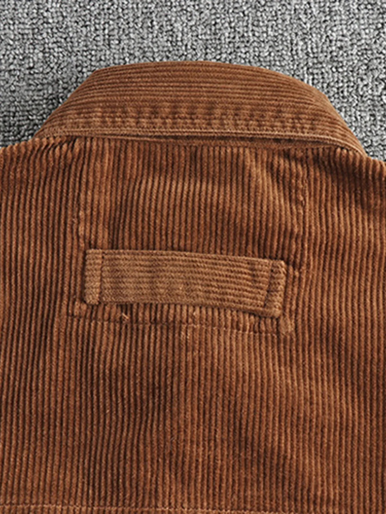 Men's Plus Size Corduroy Button Up Long Sleeve Jacket - -