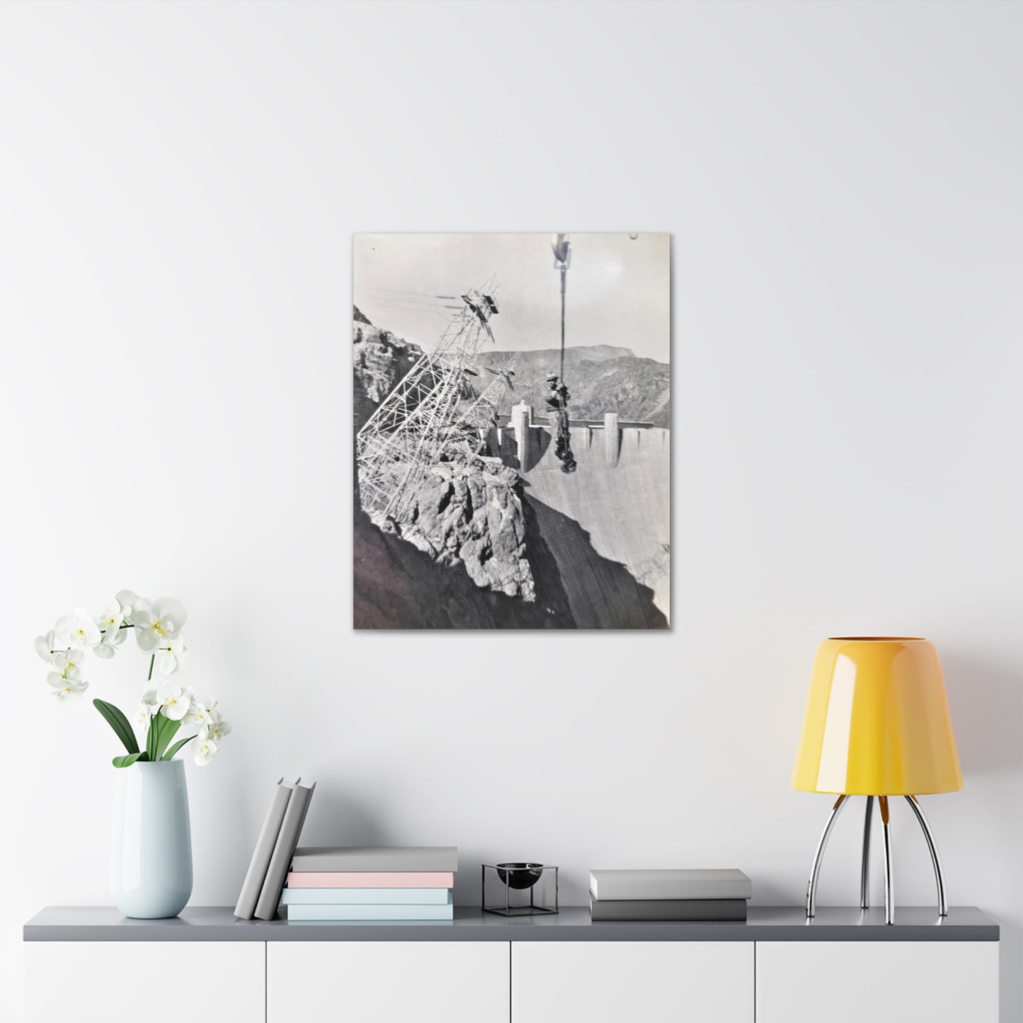 Suspended Boulder Dam Worker Canvas Gallery Wraps