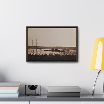 Navy Day New York October 27th 1945 Gallery Canvas Wraps Horizontal Frame 18″ x 12″ Walnut 1.25"