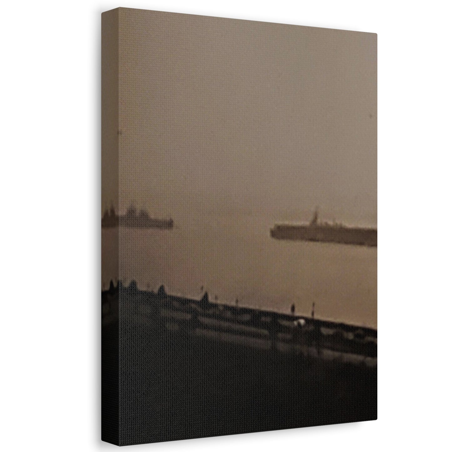 Navy Day New York Hudson River October 27th 1945 War Ships Stretched Canvas