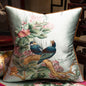 Embroidered Magpies Silk‑Like Pillowcase – Asian Home Decor 18" × 18" - Light Blue 450mm*450mm - Pillowcases
