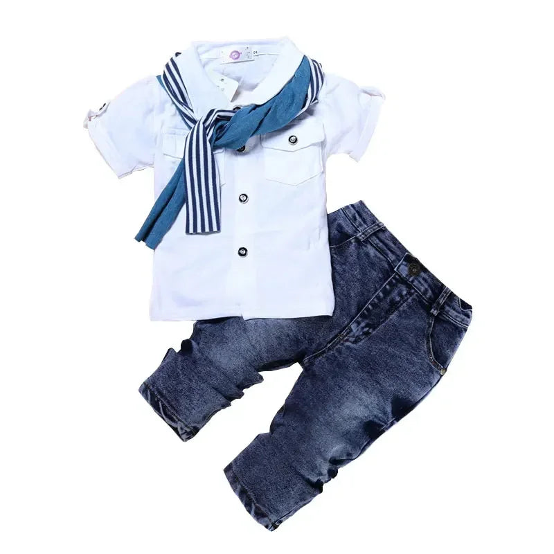 Boys Cotton Short Sleeve Tops and Jeans