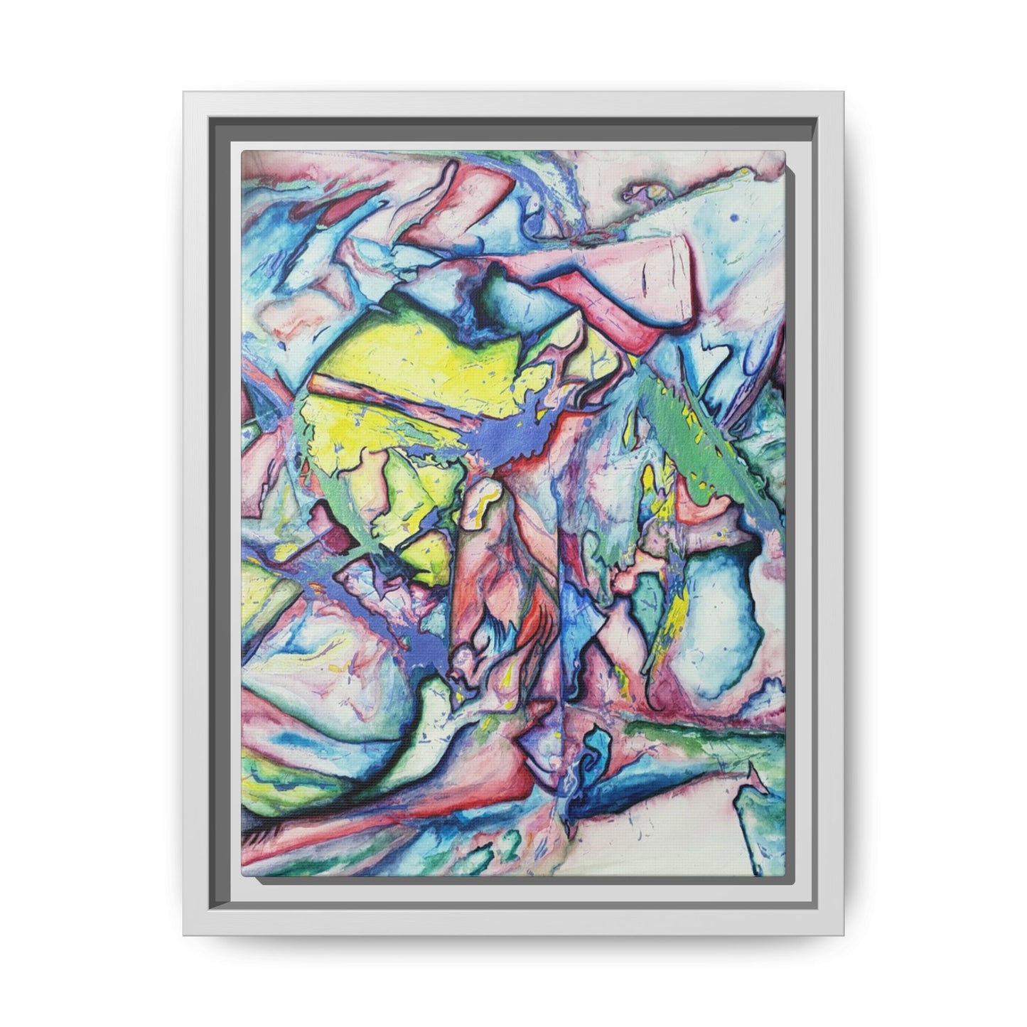 Alien Abstract Colorful Framed Canvas Art - Kia Day Design