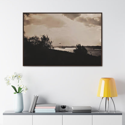 Navy Day New York October 27th 1945 Plane Gallery Canvas Wraps Horizontal Frame 48″ x 32″ Walnut 1.25"