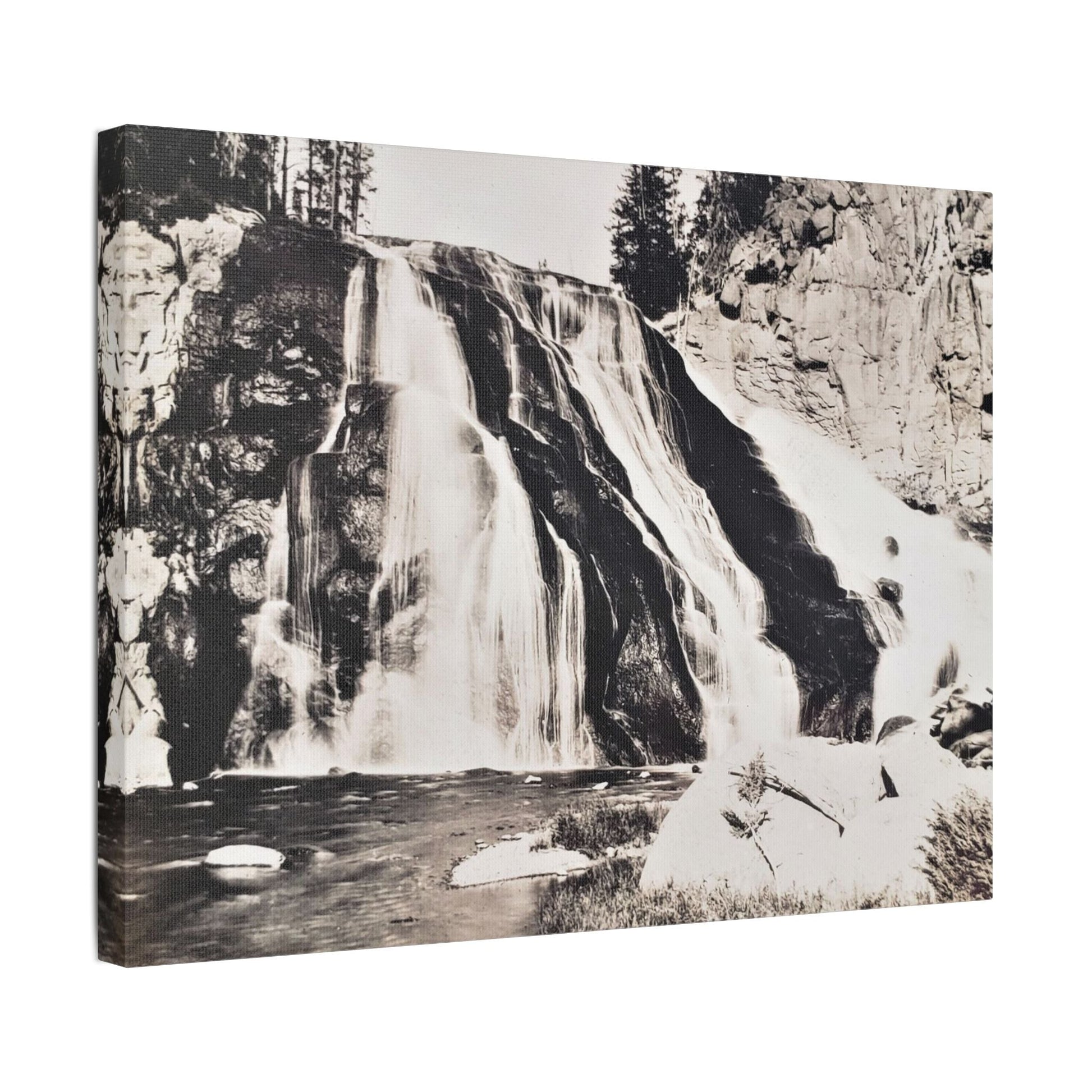 Gibbon Falls Yellowstone Satin Canvas Stretched