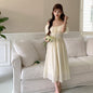 Off-Shoulder Summer Dress for Women - Apricot L - dress