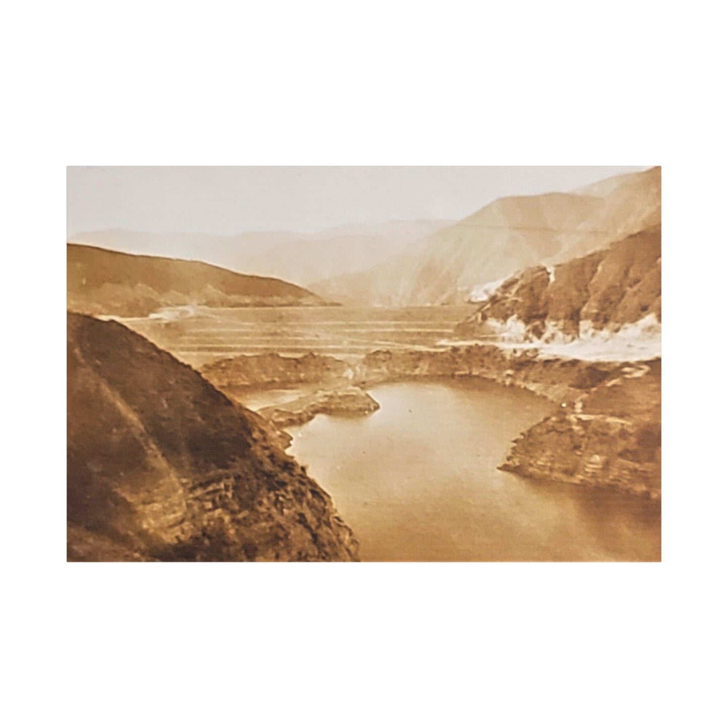 San Gabriel Dirt Fill Dam #1 Satin Canvas, Stretched