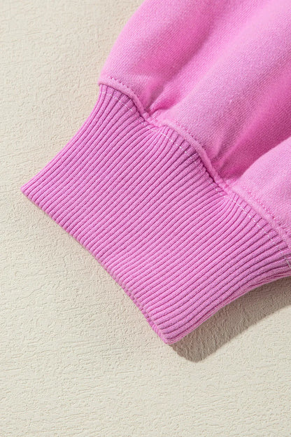 Color Block Half Button Long Sleeve Sweatshirt - -
