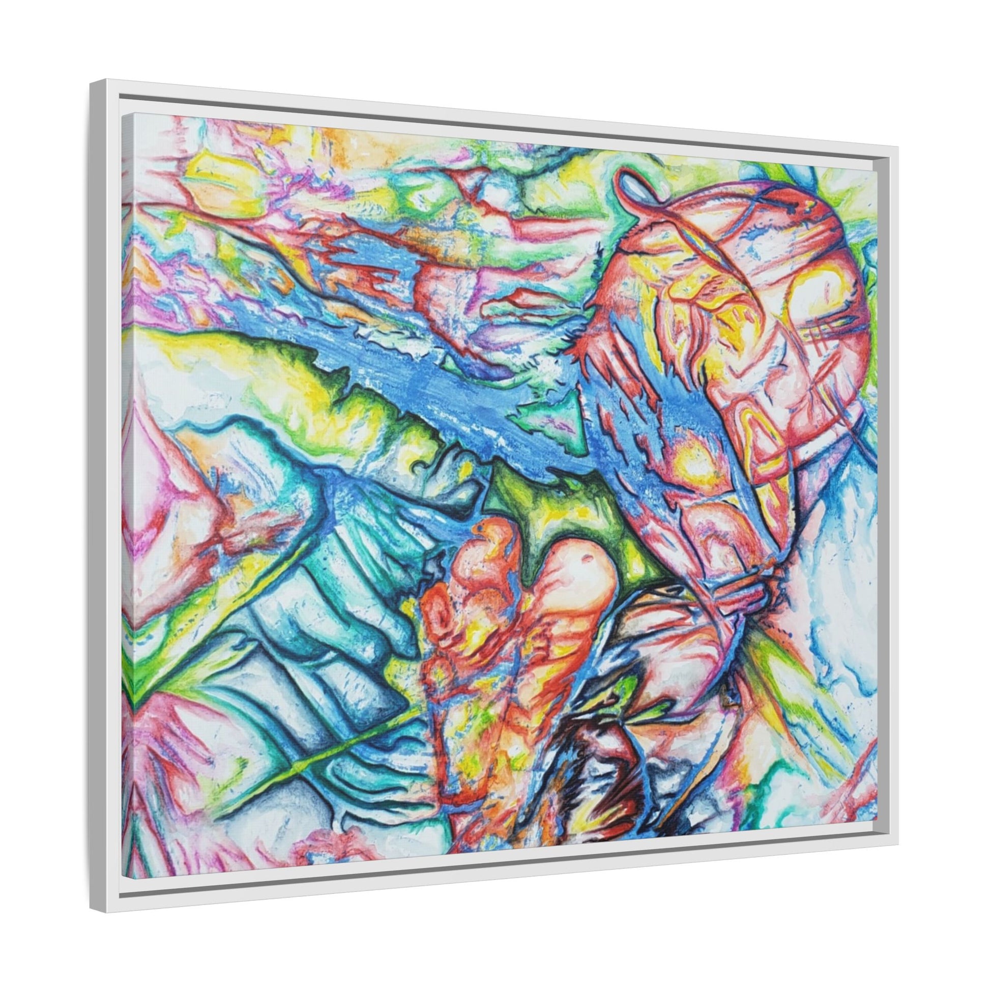 Multi-Color Abstract Framed Canvas Art Print - Kia Day Design