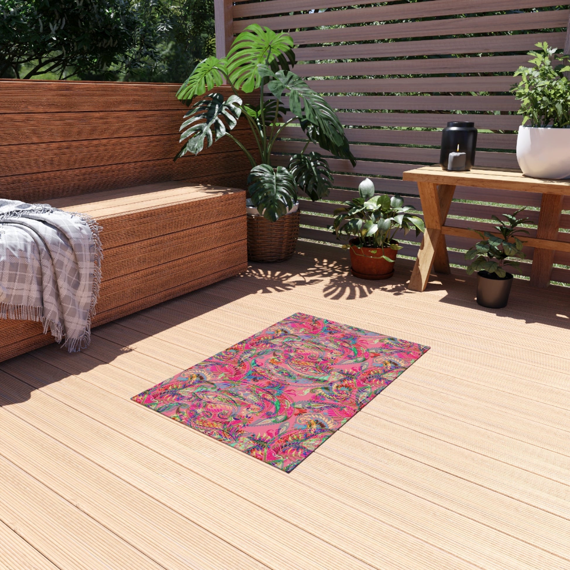Pink Decorative Outdoor Rug - Kia Day Design