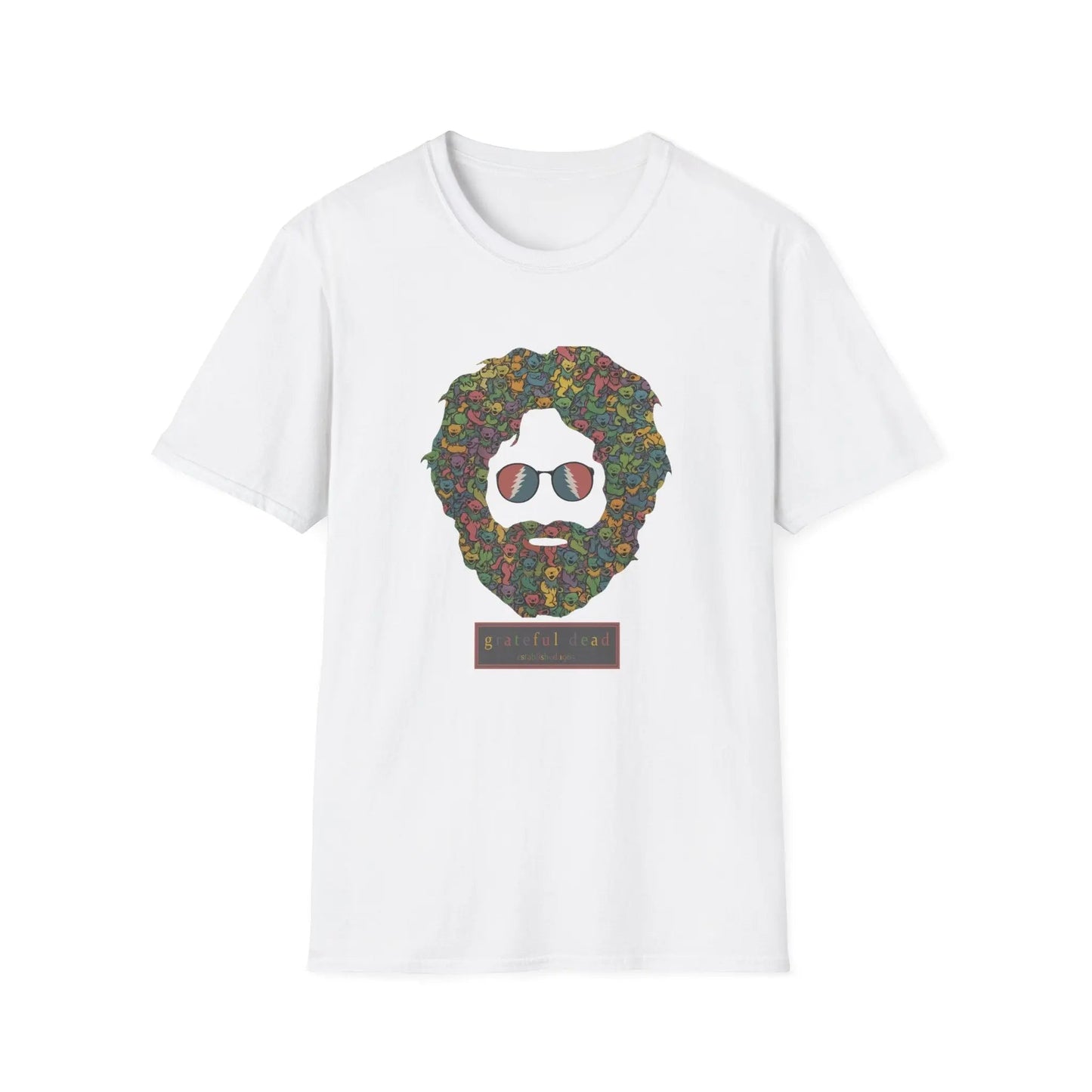 Jerry Garcia Dancing Bears Face - Vineyard Collection T-Shirt - White - T-Shirts
