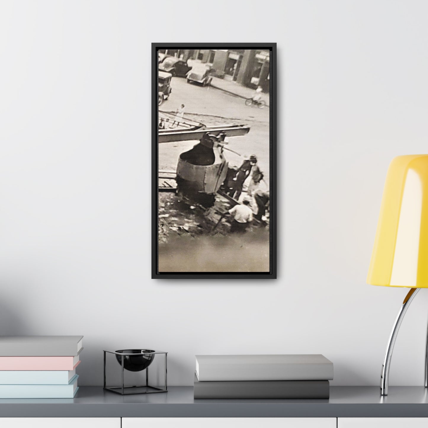 Concrete Worker Gallery Canvas Wraps, Vertical Frame