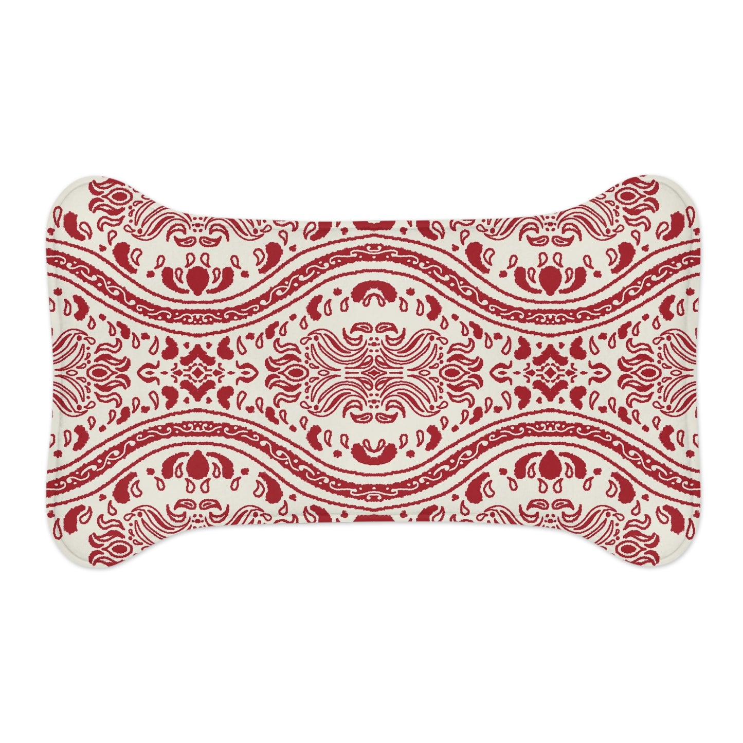 Red and Cream Pet Feeding Mats